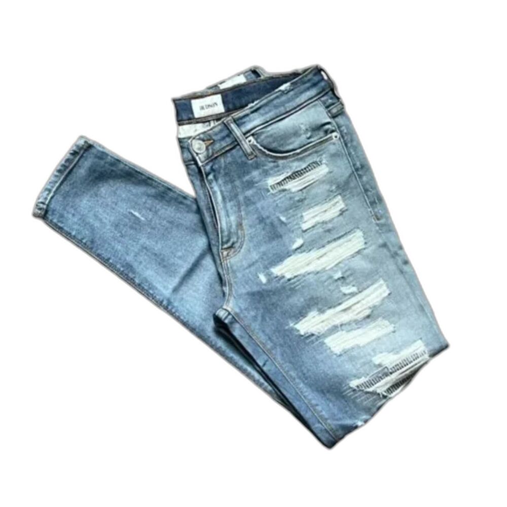 Hudson Nico Mid-Rise Southpaw Distressed Jeans - Picture 2 of 12